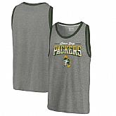 Green Bay Packers NFL Pro Line by Fanatics Branded Throwback Collection Season Ticket Tri-Blend Tank Top - Heathered Gray